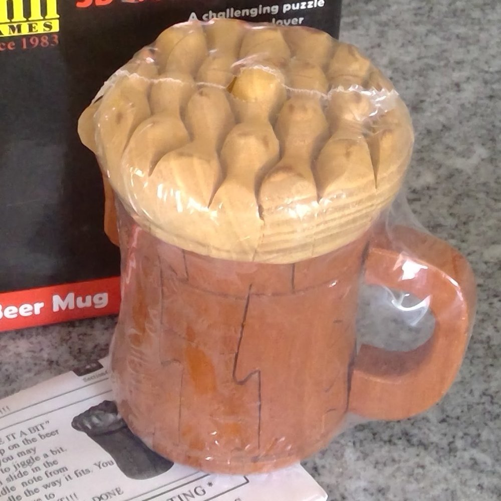 3D Wooden Beer Mug Puzzle - Picture 3 of 7